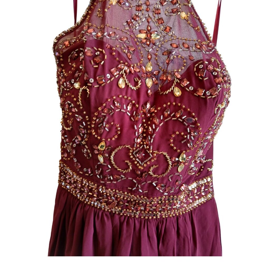 Bee Darlin maroon short dress, Small, color Red